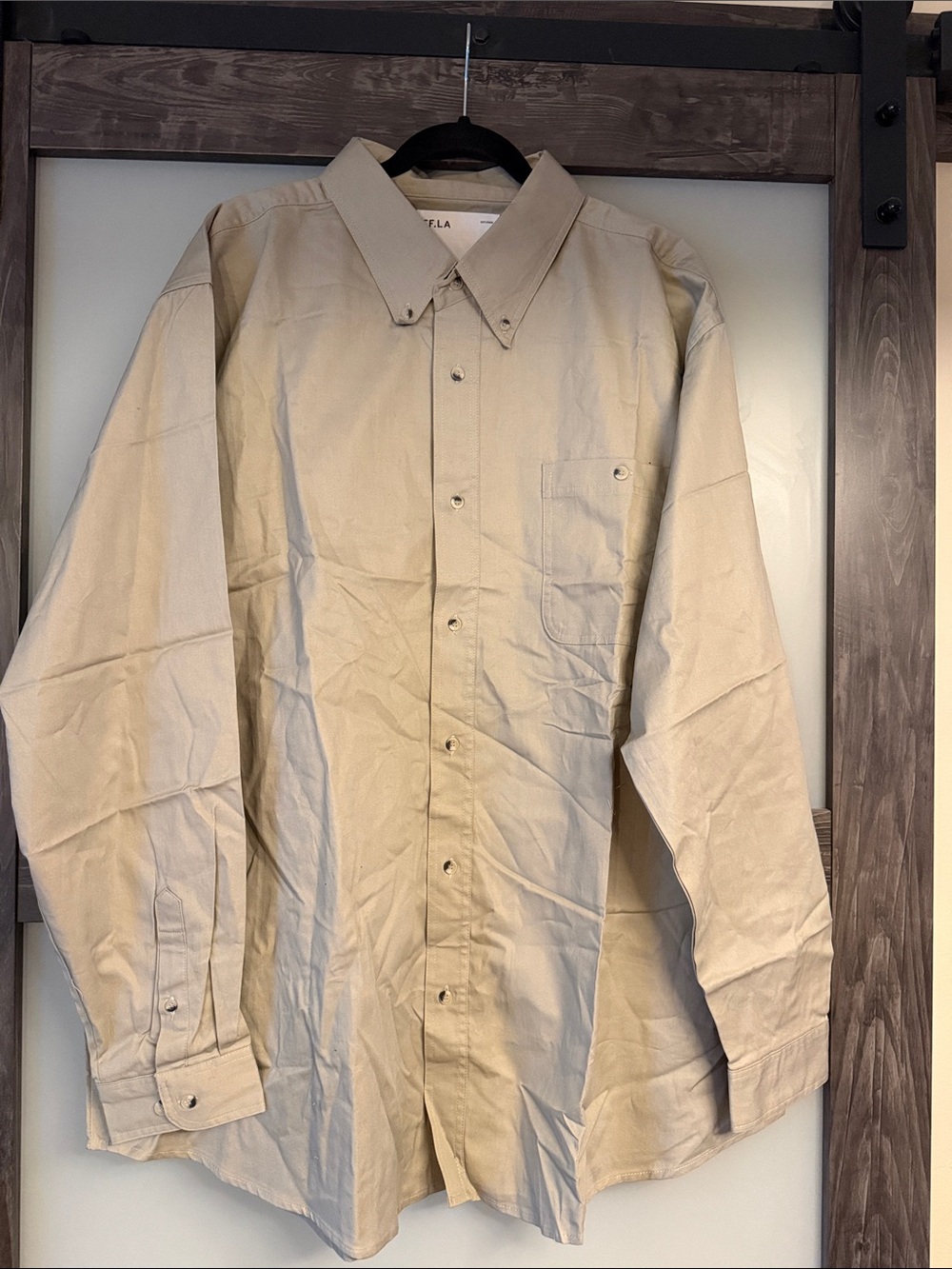 Five Four Men's Tan Button-Down Long Sleeve Shirt